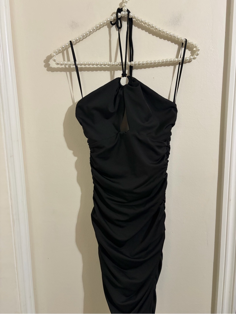 Princess Polly Black Halter Ruched Mini Dress